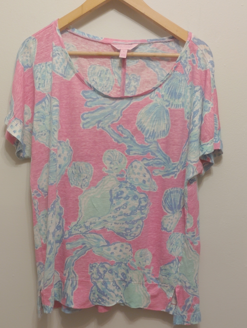 Lilly Pulitzer Mikela Top 100% Linen Barefoot Princes XL